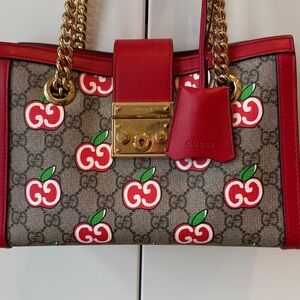 Gucci Red and Brown Shoulder Bag